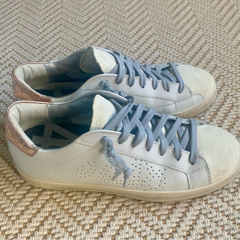 P448 White and Rose Gold Sneakers